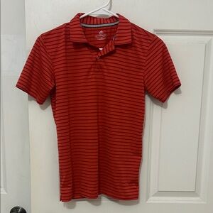 Southern Tide Striped Polo shirt size 12–14 large red orange preppy short sleeve